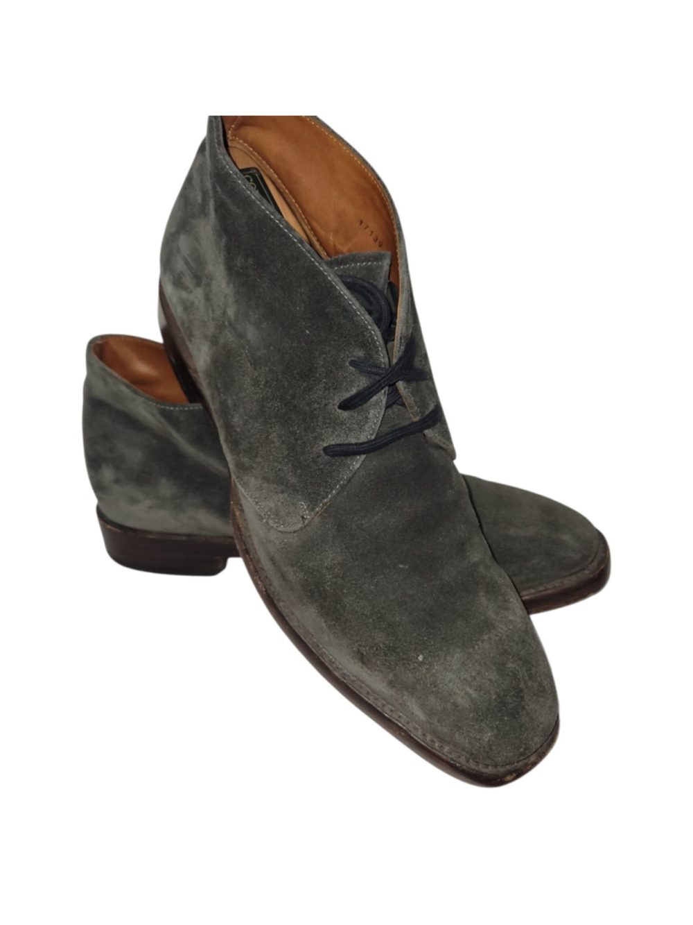 FRYE Men Genuine Suede Leather Olive Suede Lace-Up Chukka Boots Size 11D Pre-own